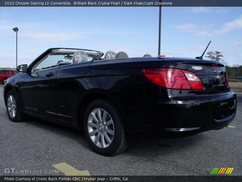 Brilliant Black Crystal Pearl / Dark Khaki/Light Graystone 2010 Chrysler Sebring LX Convertible