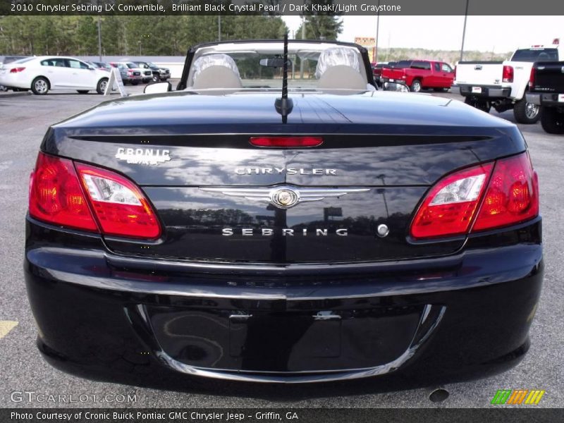 Brilliant Black Crystal Pearl / Dark Khaki/Light Graystone 2010 Chrysler Sebring LX Convertible