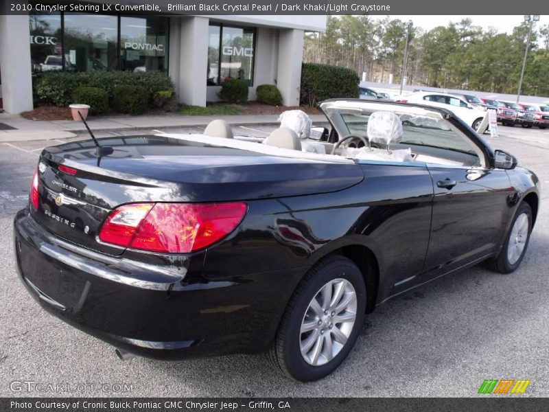 Brilliant Black Crystal Pearl / Dark Khaki/Light Graystone 2010 Chrysler Sebring LX Convertible