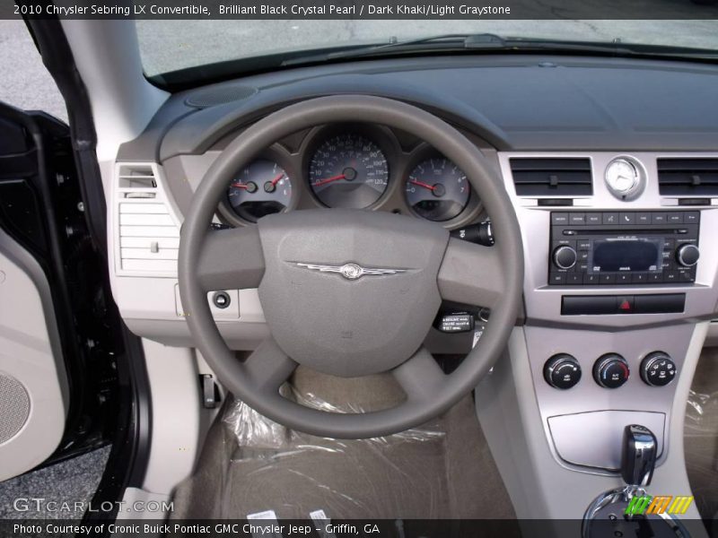 Brilliant Black Crystal Pearl / Dark Khaki/Light Graystone 2010 Chrysler Sebring LX Convertible