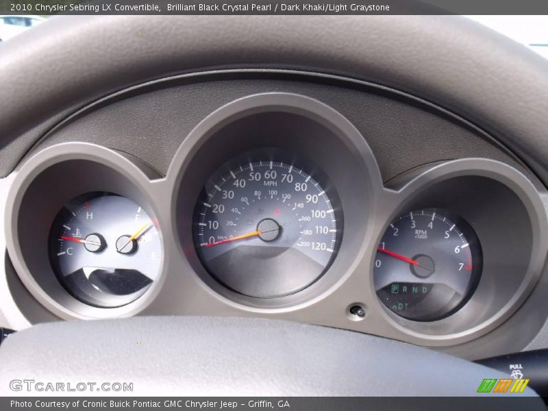 Brilliant Black Crystal Pearl / Dark Khaki/Light Graystone 2010 Chrysler Sebring LX Convertible