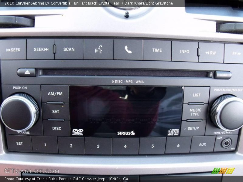 Brilliant Black Crystal Pearl / Dark Khaki/Light Graystone 2010 Chrysler Sebring LX Convertible