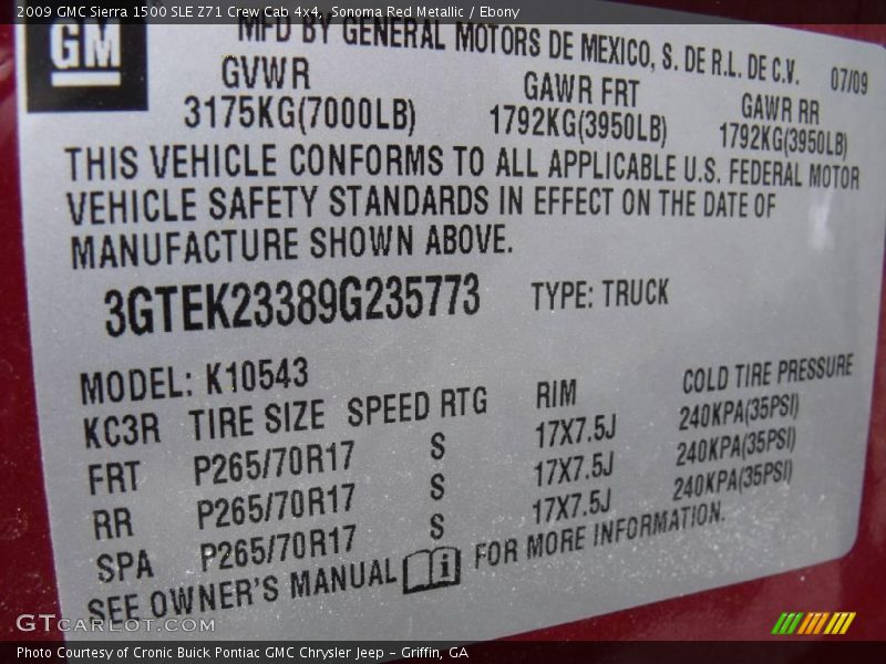 Sonoma Red Metallic / Ebony 2009 GMC Sierra 1500 SLE Z71 Crew Cab 4x4