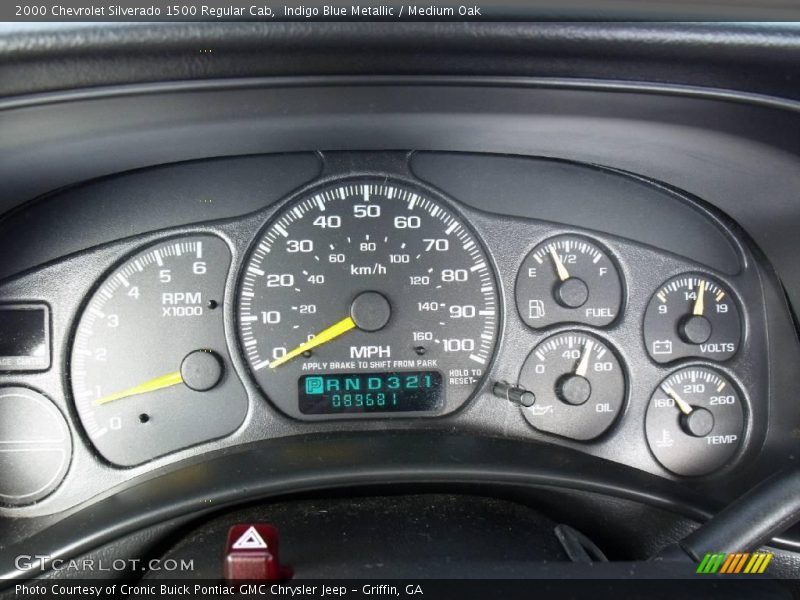 Indigo Blue Metallic / Medium Oak 2000 Chevrolet Silverado 1500 Regular Cab