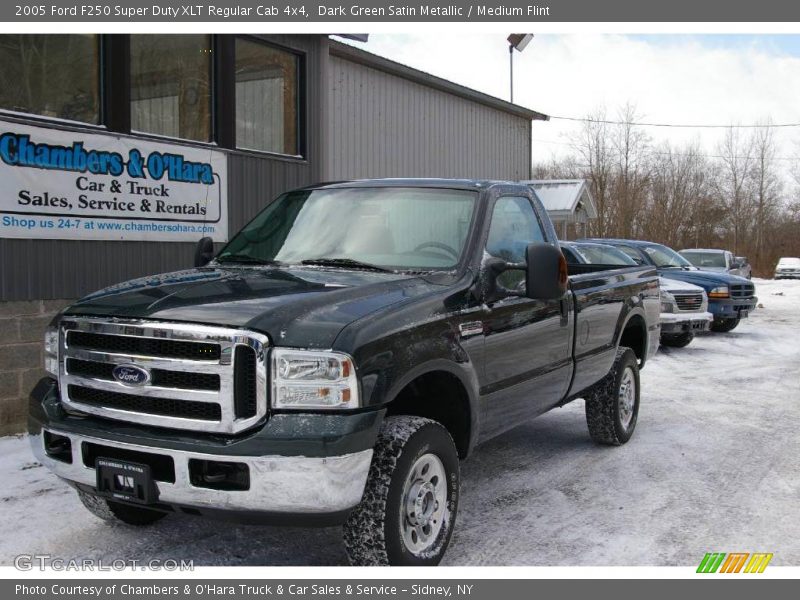 Dark Green Satin Metallic / Medium Flint 2005 Ford F250 Super Duty XLT Regular Cab 4x4