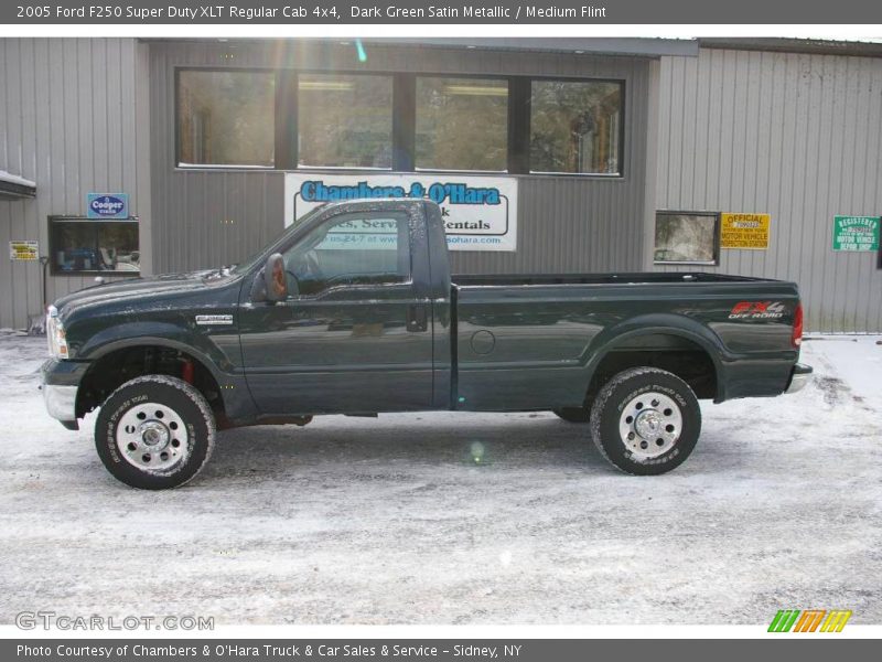 Dark Green Satin Metallic / Medium Flint 2005 Ford F250 Super Duty XLT Regular Cab 4x4