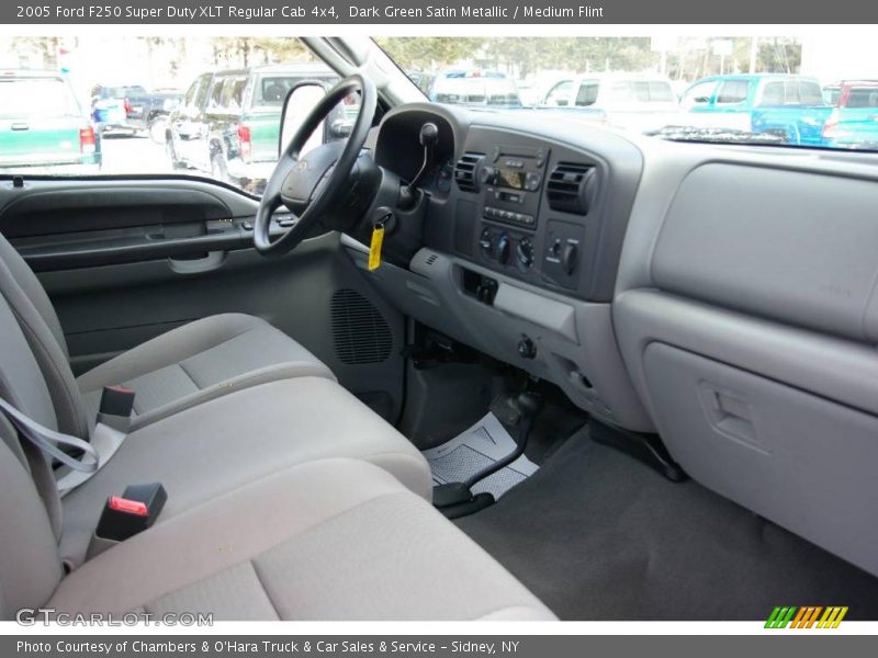 Dark Green Satin Metallic / Medium Flint 2005 Ford F250 Super Duty XLT Regular Cab 4x4