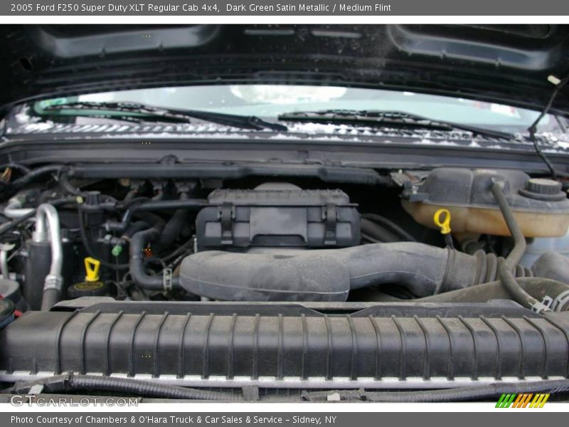Dark Green Satin Metallic / Medium Flint 2005 Ford F250 Super Duty XLT Regular Cab 4x4