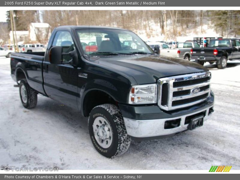 Dark Green Satin Metallic / Medium Flint 2005 Ford F250 Super Duty XLT Regular Cab 4x4
