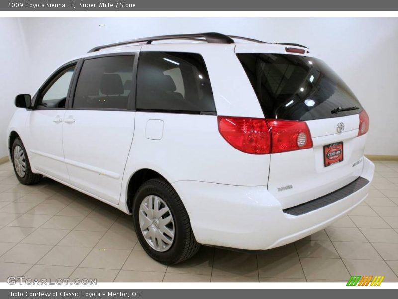 Super White / Stone 2009 Toyota Sienna LE