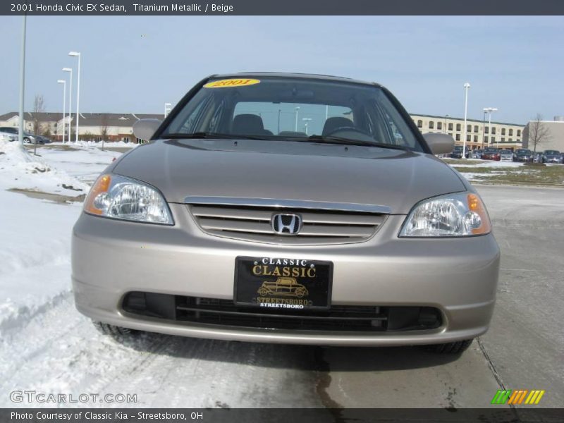 Titanium Metallic / Beige 2001 Honda Civic EX Sedan