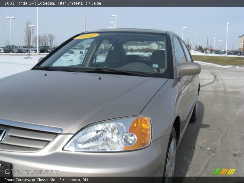 Titanium Metallic / Beige 2001 Honda Civic EX Sedan