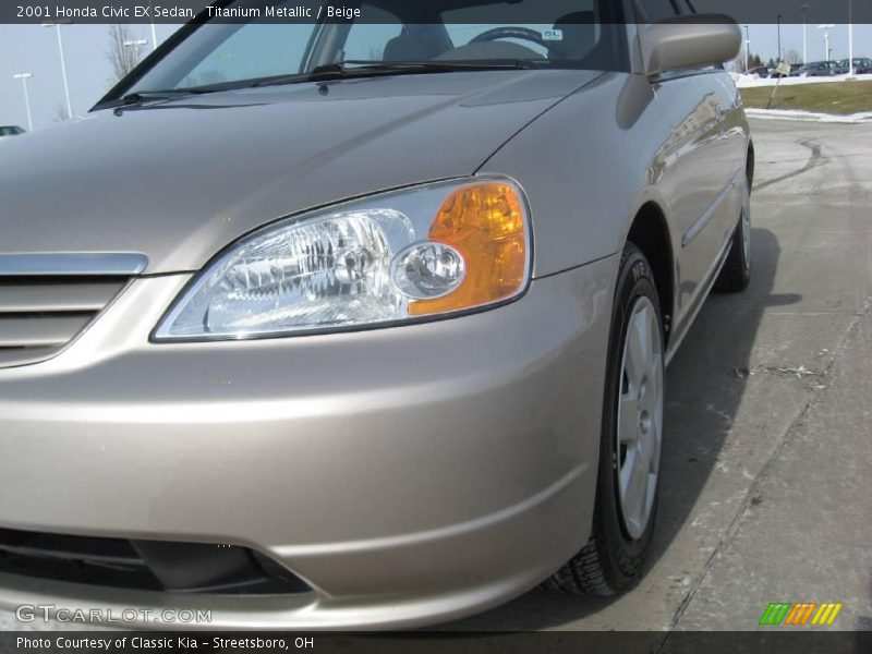 Titanium Metallic / Beige 2001 Honda Civic EX Sedan