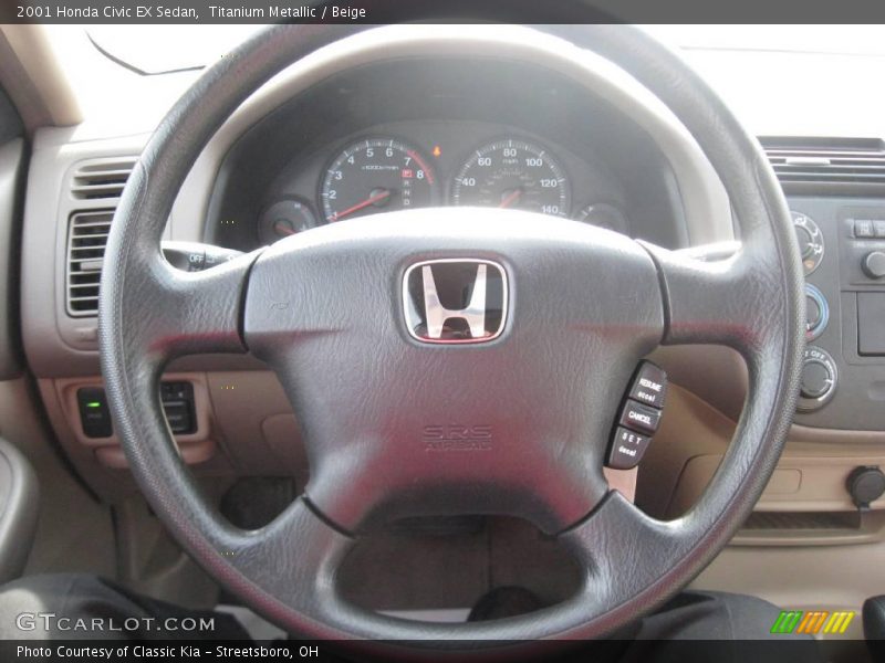 Titanium Metallic / Beige 2001 Honda Civic EX Sedan