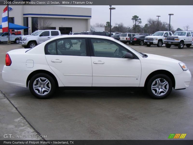 White / Titanium Gray 2008 Chevrolet Malibu Classic LS Sedan