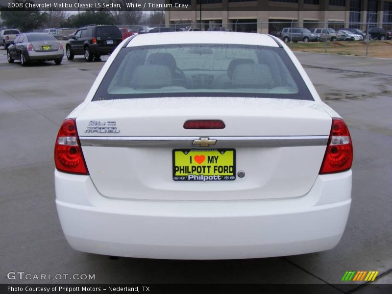 White / Titanium Gray 2008 Chevrolet Malibu Classic LS Sedan