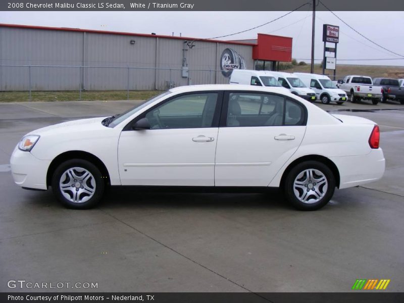 White / Titanium Gray 2008 Chevrolet Malibu Classic LS Sedan