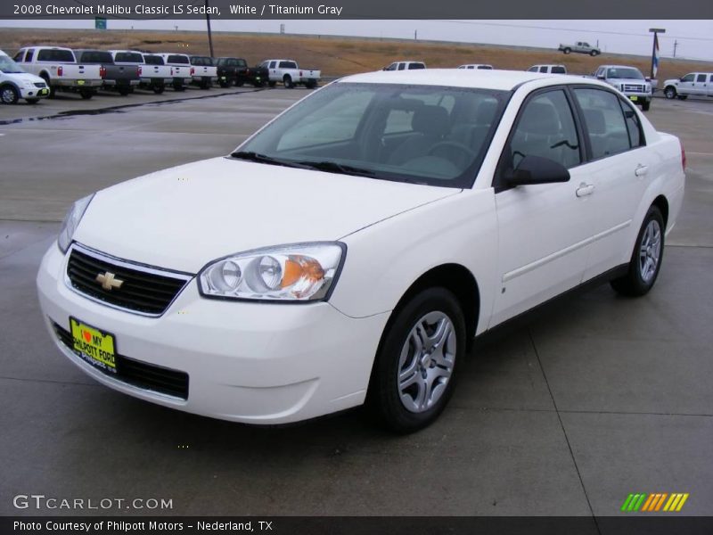 White / Titanium Gray 2008 Chevrolet Malibu Classic LS Sedan