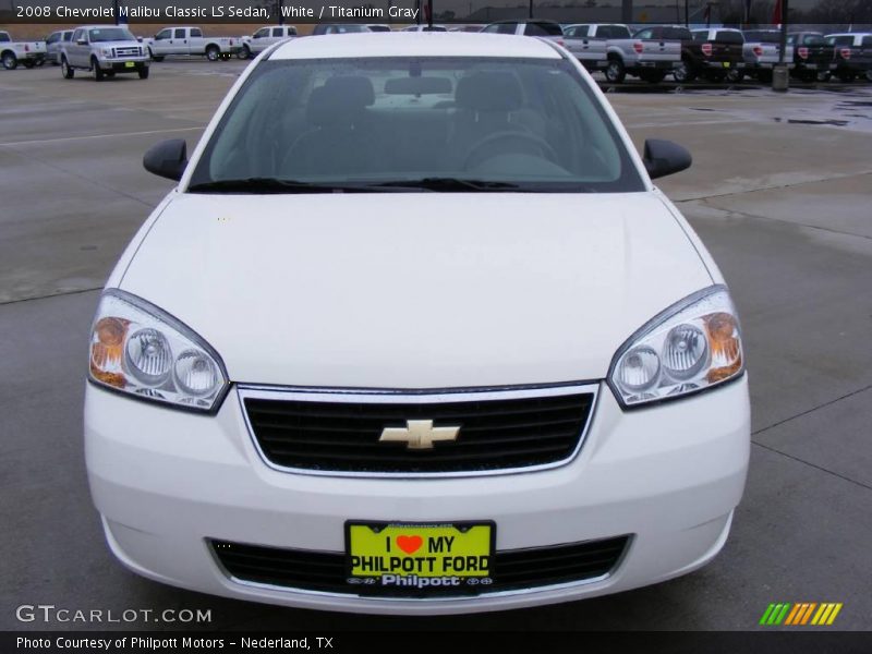 White / Titanium Gray 2008 Chevrolet Malibu Classic LS Sedan