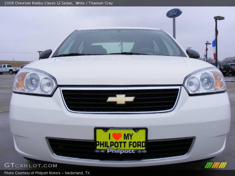 White / Titanium Gray 2008 Chevrolet Malibu Classic LS Sedan