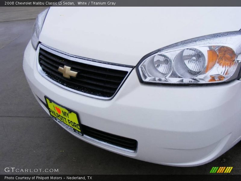 White / Titanium Gray 2008 Chevrolet Malibu Classic LS Sedan