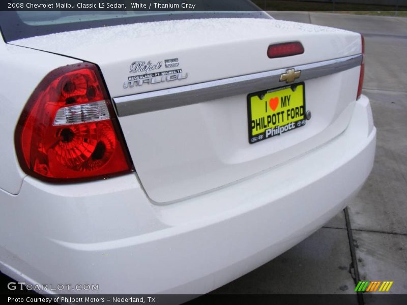 White / Titanium Gray 2008 Chevrolet Malibu Classic LS Sedan