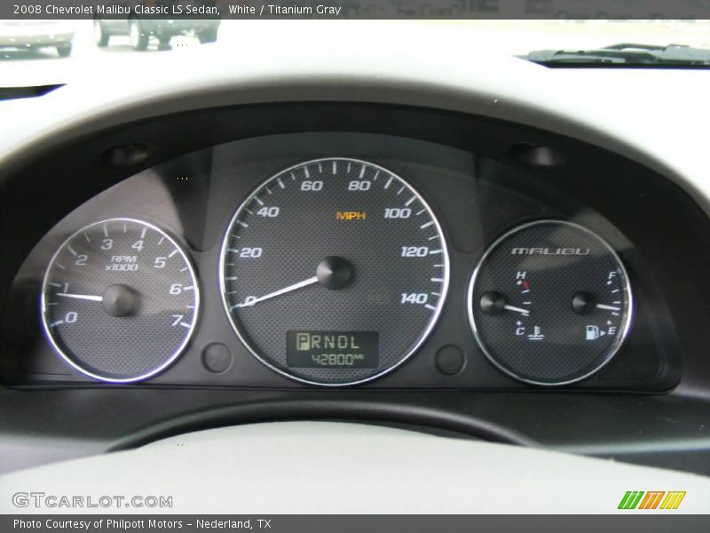 White / Titanium Gray 2008 Chevrolet Malibu Classic LS Sedan