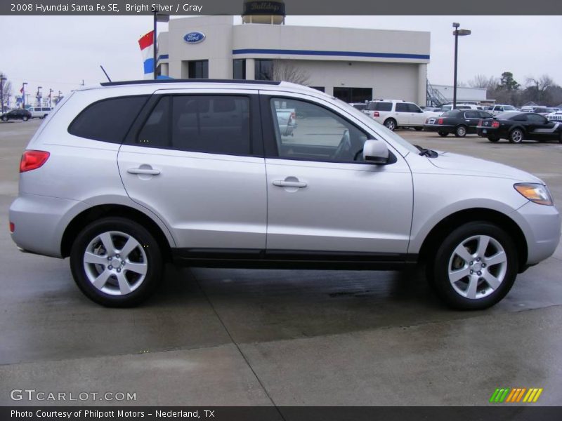 Bright Silver / Gray 2008 Hyundai Santa Fe SE