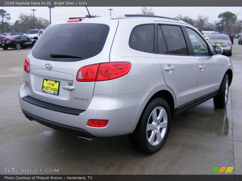 Bright Silver / Gray 2008 Hyundai Santa Fe SE