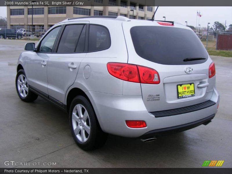Bright Silver / Gray 2008 Hyundai Santa Fe SE
