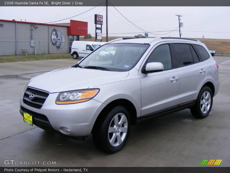 Bright Silver / Gray 2008 Hyundai Santa Fe SE