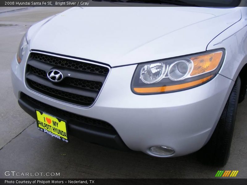 Bright Silver / Gray 2008 Hyundai Santa Fe SE