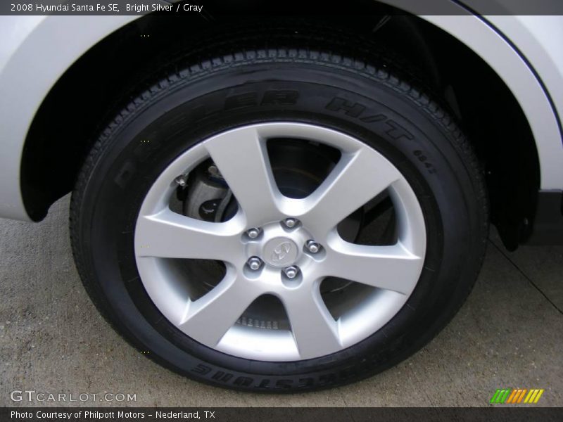 Bright Silver / Gray 2008 Hyundai Santa Fe SE
