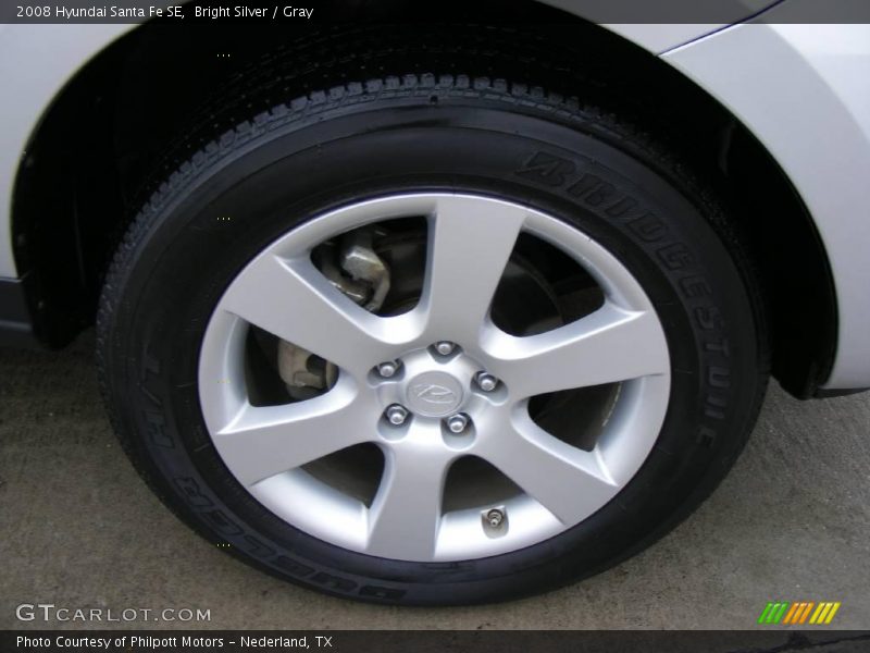Bright Silver / Gray 2008 Hyundai Santa Fe SE