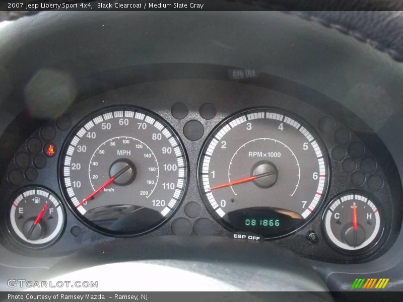 Black Clearcoat / Medium Slate Gray 2007 Jeep Liberty Sport 4x4