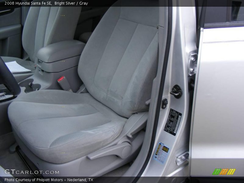 Bright Silver / Gray 2008 Hyundai Santa Fe SE