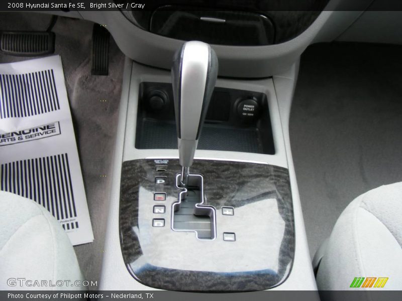 Bright Silver / Gray 2008 Hyundai Santa Fe SE