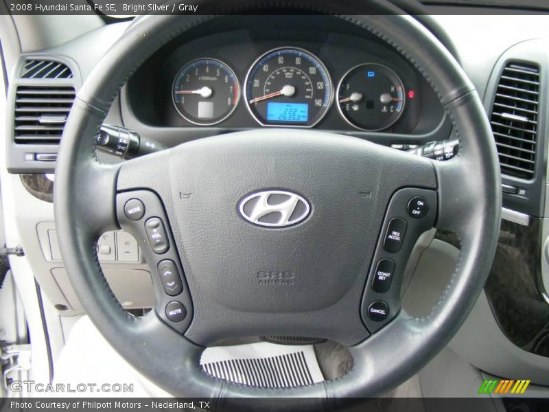 Bright Silver / Gray 2008 Hyundai Santa Fe SE