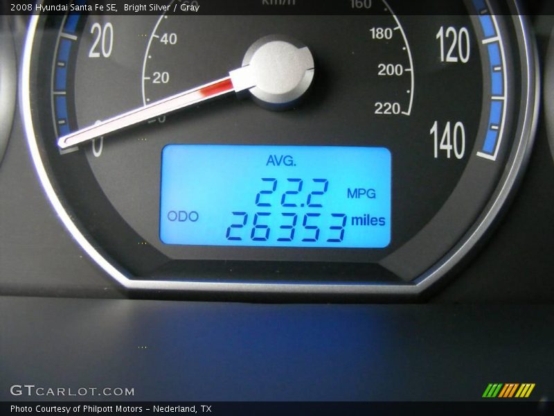 Bright Silver / Gray 2008 Hyundai Santa Fe SE