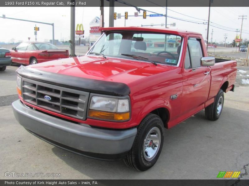 Red / Red 1993 Ford F150 XL Regular Cab