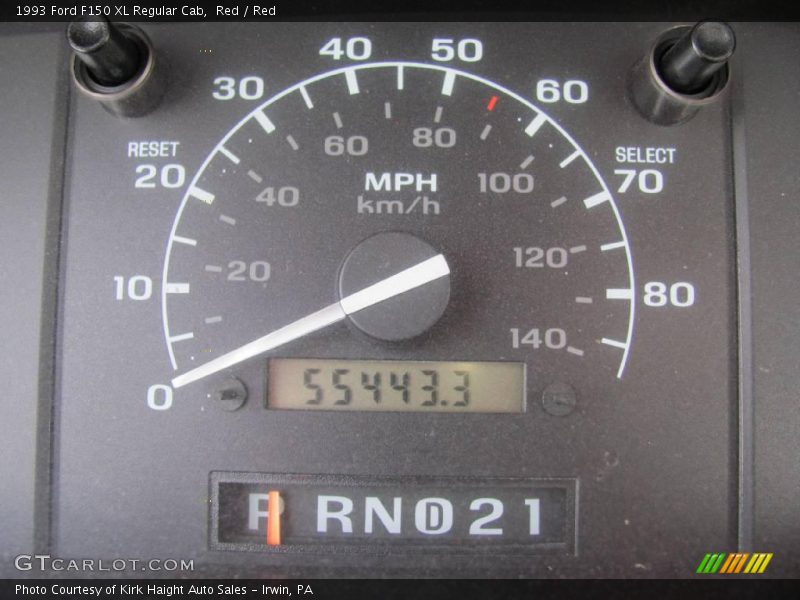 Red / Red 1993 Ford F150 XL Regular Cab