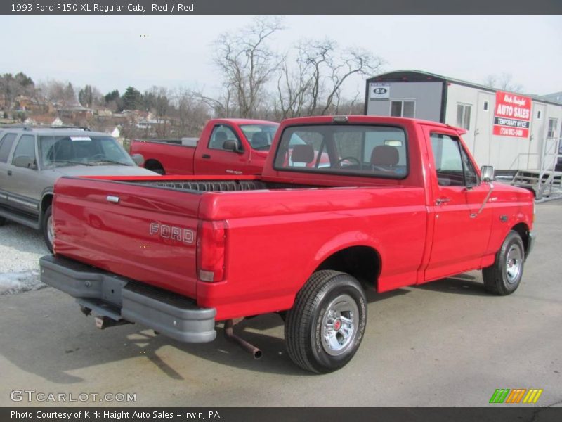 Red / Red 1993 Ford F150 XL Regular Cab