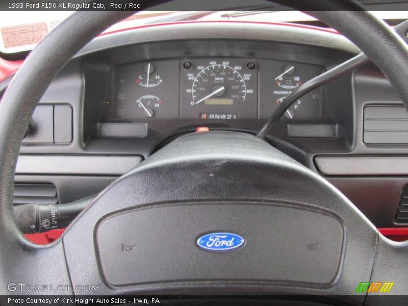Red / Red 1993 Ford F150 XL Regular Cab