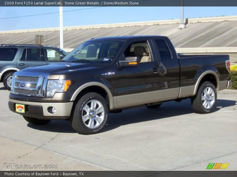 Stone Green Metallic / Stone/Medium Stone 2009 Ford F150 Lariat SuperCab
