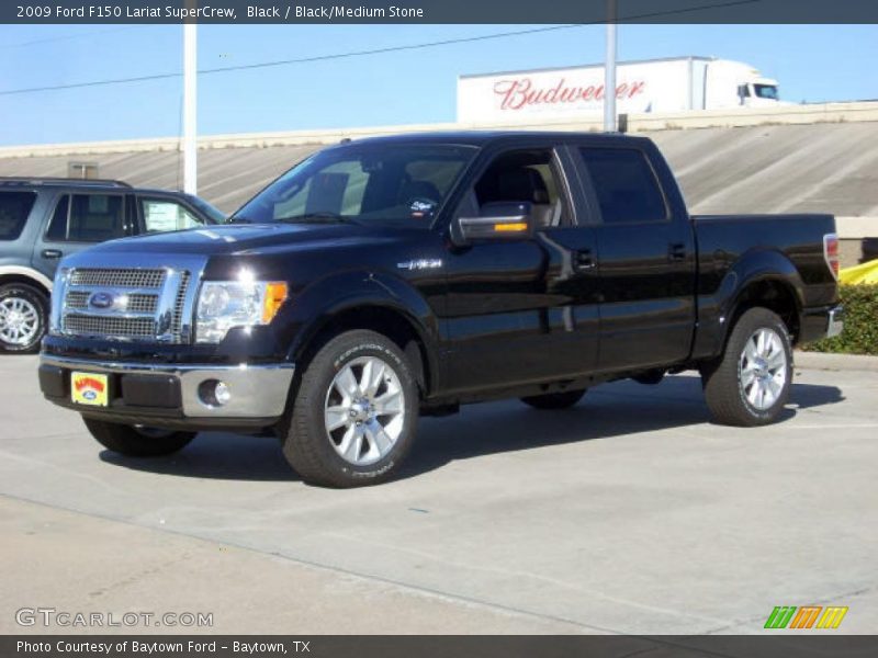 Black / Black/Medium Stone 2009 Ford F150 Lariat SuperCrew