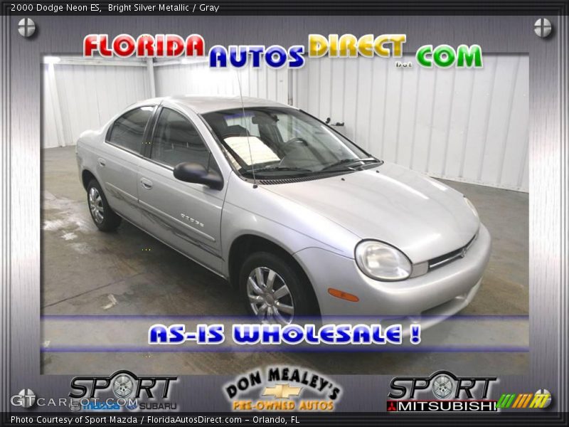 Bright Silver Metallic / Gray 2000 Dodge Neon ES