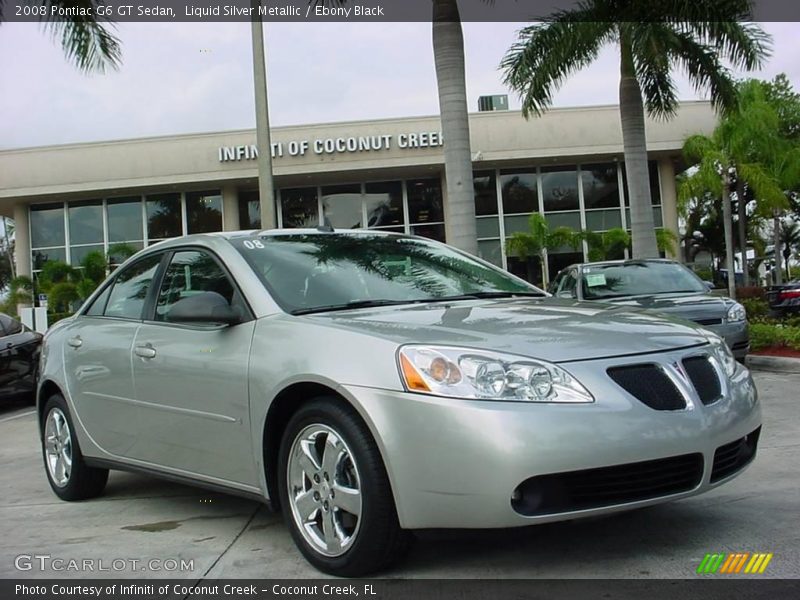 Liquid Silver Metallic / Ebony Black 2008 Pontiac G6 GT Sedan