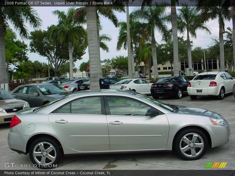 Liquid Silver Metallic / Ebony Black 2008 Pontiac G6 GT Sedan