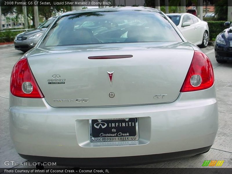 Liquid Silver Metallic / Ebony Black 2008 Pontiac G6 GT Sedan