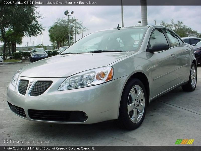 Liquid Silver Metallic / Ebony Black 2008 Pontiac G6 GT Sedan